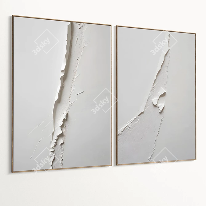 Dual Plaster Photo Frame 3D 3D model image 2