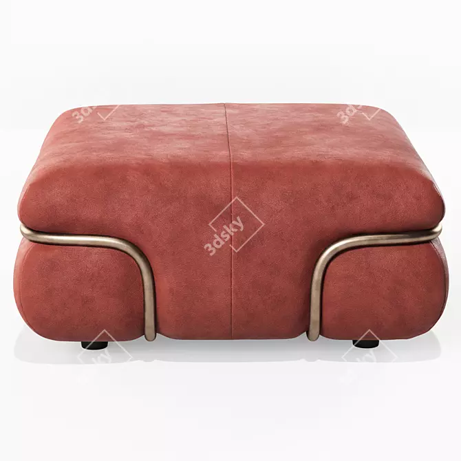 Luxurious Italian Leather Pouf 3D model image 3