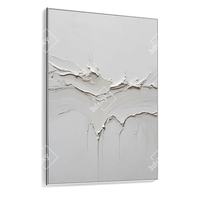 Plaster Dual Photo Frame Set 3D model image 5