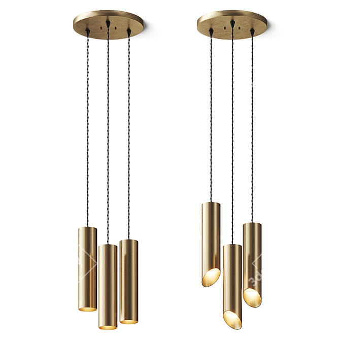 Rotatable Pendant Lamp Fixture 3D model image 1