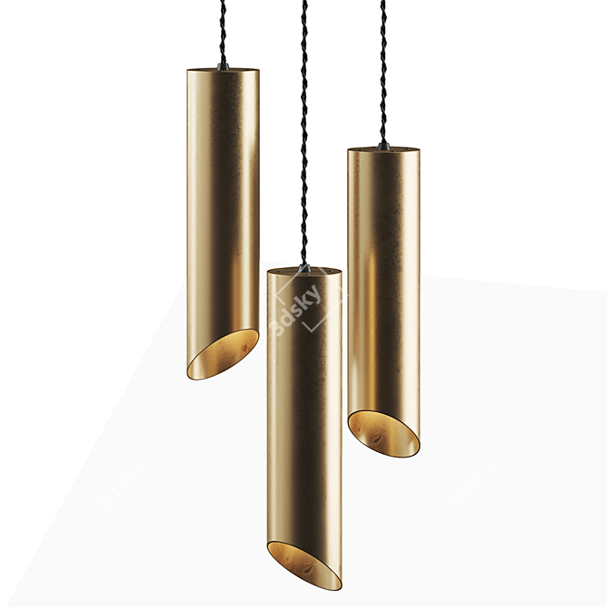 Rotatable Pendant Lamp Fixture 3D model image 2