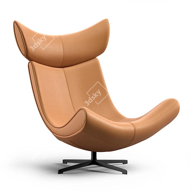 Elegant Toro Armchair, Black 3D model image 3