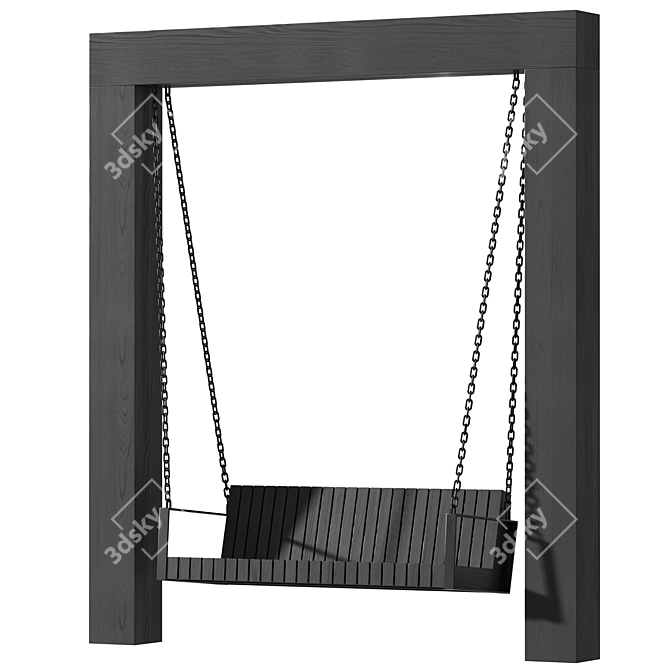 Modern Park Swing Set 3D model image 2