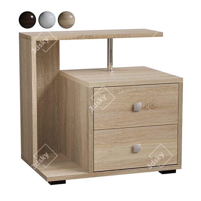 Title: Camellia Bedside Tables Set 3D model image 1