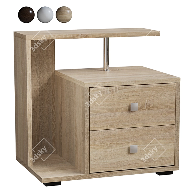 Title: Camellia Bedside Tables Set 3D model image 6