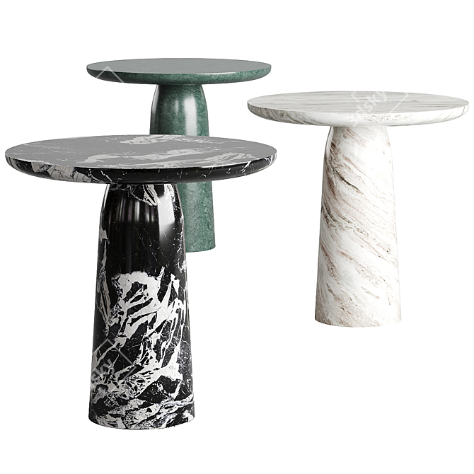 Marble Veined Bistro Table 3D model image 1