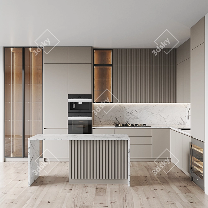 Modern Kitchen Appliance Set 3D model image 1