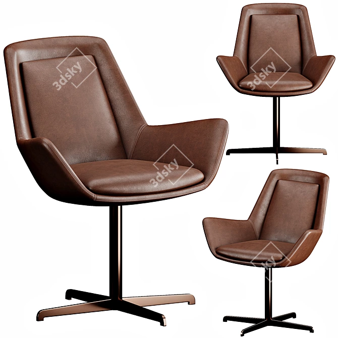 Sleek Bonaldo Newton Low Chair 3D model image 1