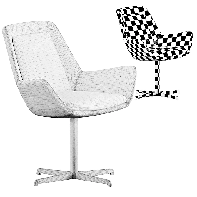 Sleek Bonaldo Newton Low Chair 3D model image 5