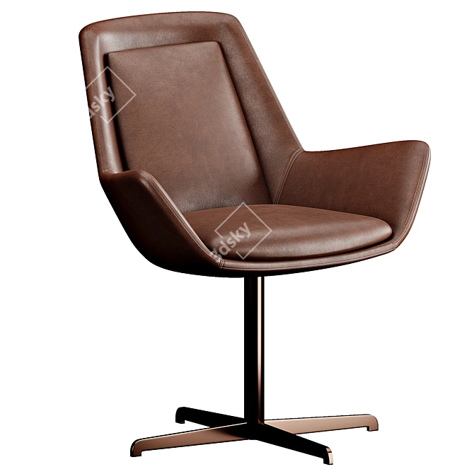 Sleek Bonaldo Newton Low Chair 3D model image 7