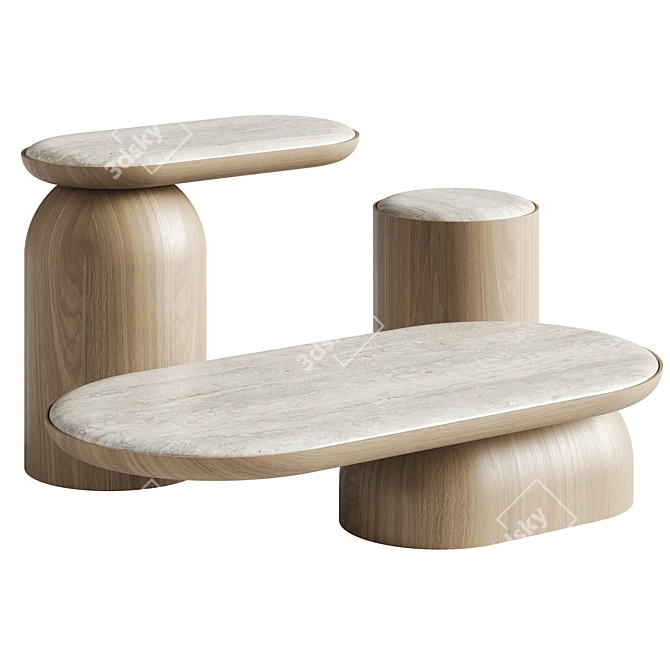 Modern Design MOZEA Tables for QUARTAM 3D model image 1