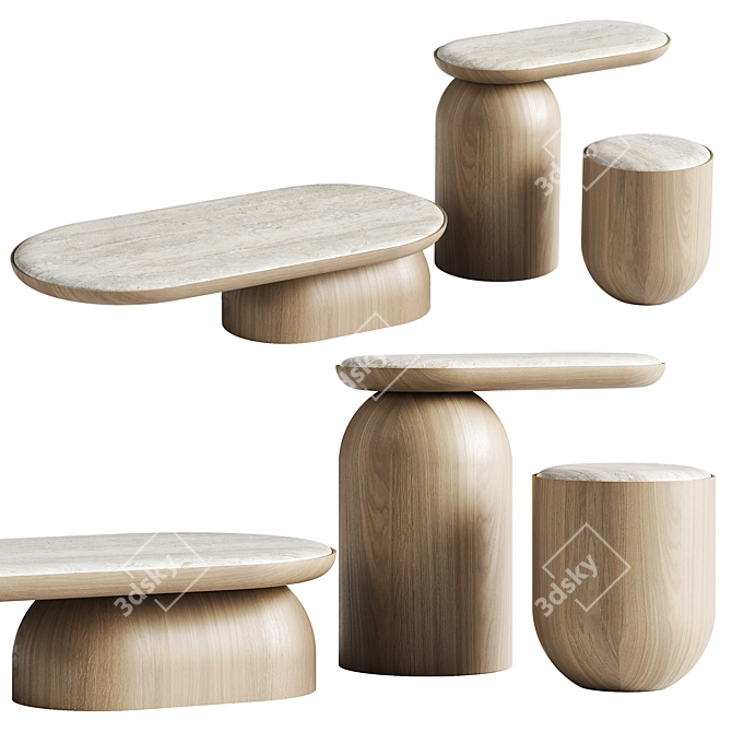 Modern Design MOZEA Tables for QUARTAM 3D model image 2