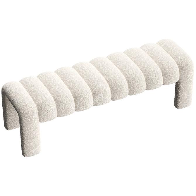 Stylish Willis Bench Boucle Natural 3D model image 3