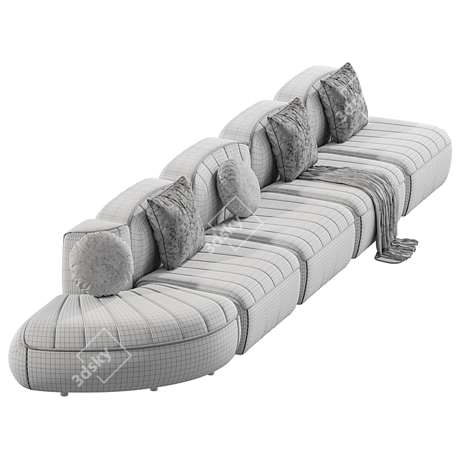 Italian Designed Modular Sofa Group 3D model image 5