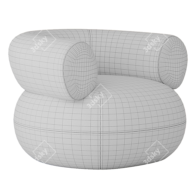 Amalfi Boucle Puffer Chair - 3D Model 3D model image 2