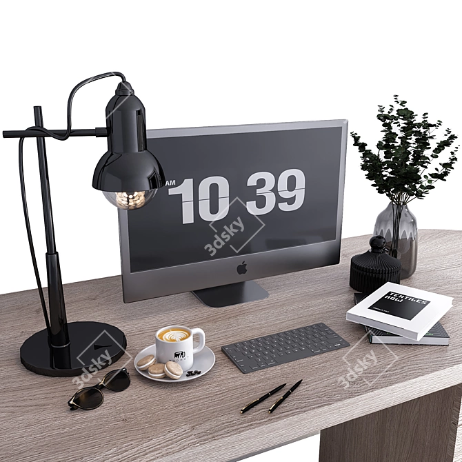 Modern Boss Desk 3D Model 3D model image 4