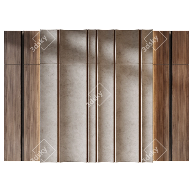 Modern Wood Fabric Wall Panels 3D model image 1