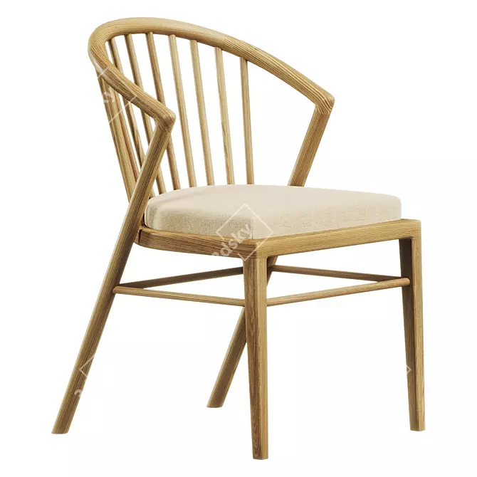 Elegant Vernacca Chair Model 3D model image 2