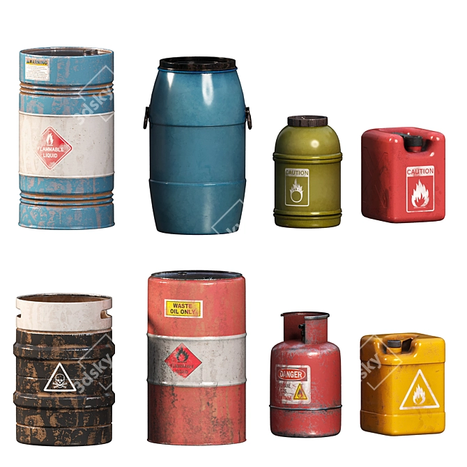 High-Quality 4K Textured Barrels 3D model image 1