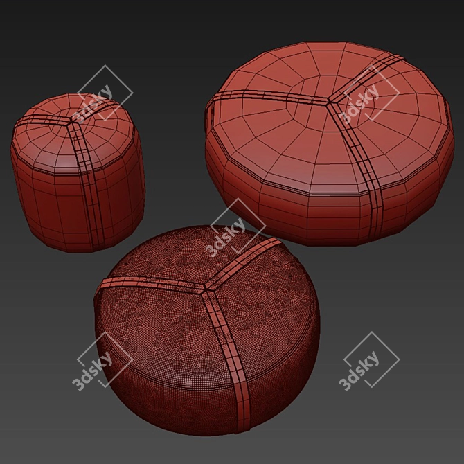 Contemporary Brooklyn Pouf Design 3D model image 5