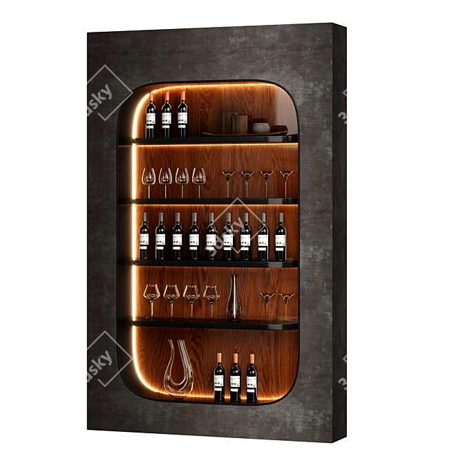 Modern Wine Rack Storage Solution 3D model image 2