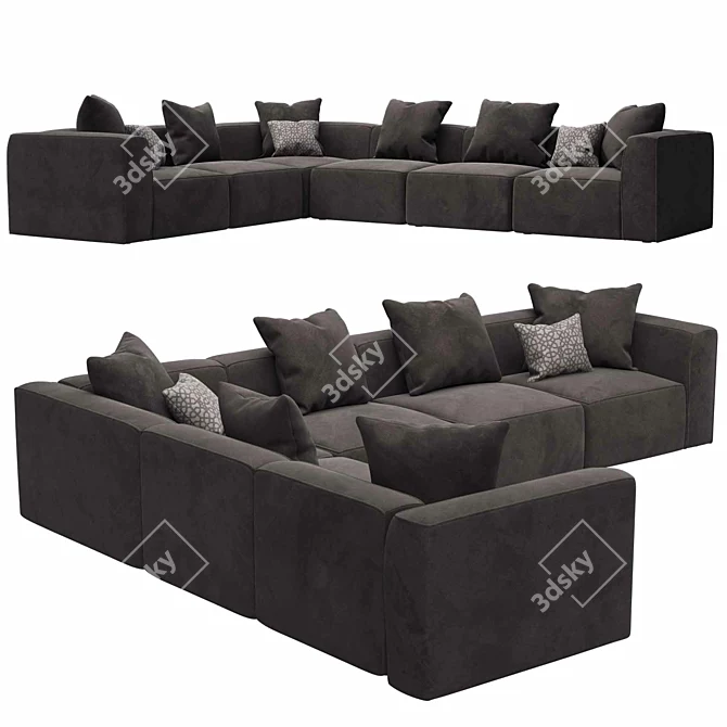 Scandinavian Designs Modular Sectional Sofa 3D model image 5