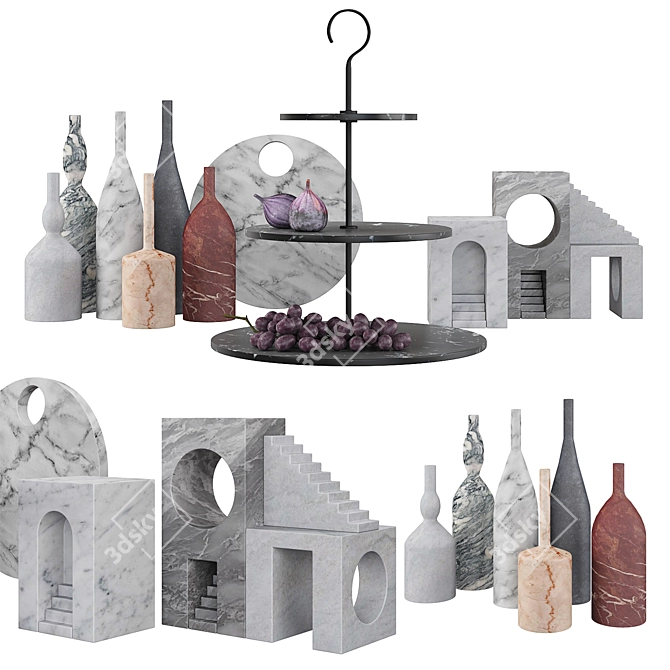 Elegant Morandi-inspired Decor Set 3D model image 1