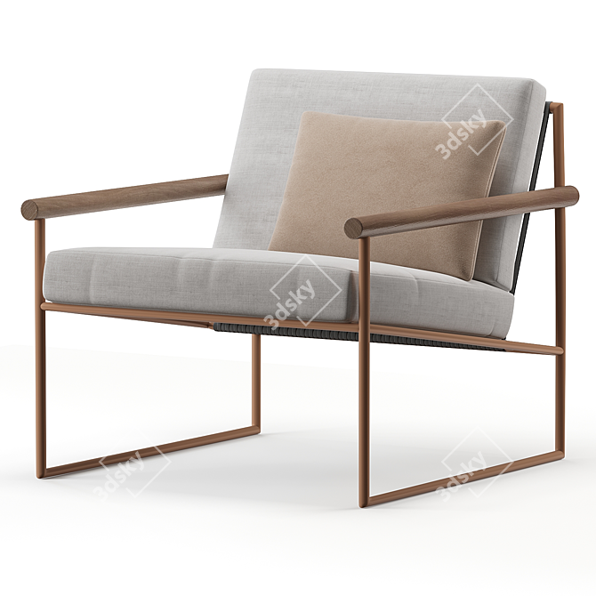 Contemporary Pipe Armchair Design 3D model image 4