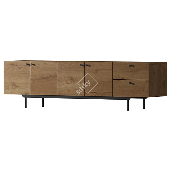 Modern Tobacco TV Stand Cabinet 3D model image 1