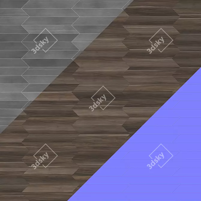  French Oak Parquet Floor 3D model image 5