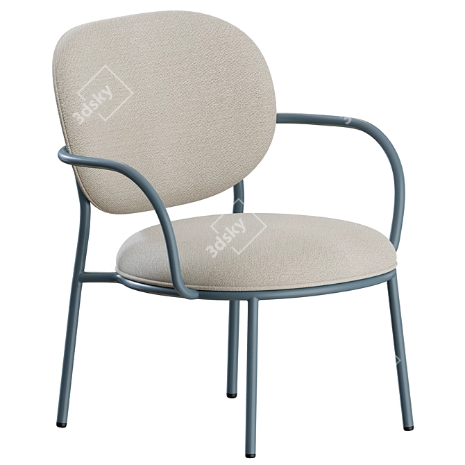 Sleek Modern Stiel Armchair Set 3D model image 2