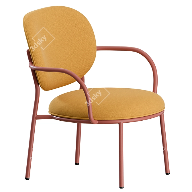 Sleek Modern Stiel Armchair Set 3D model image 6