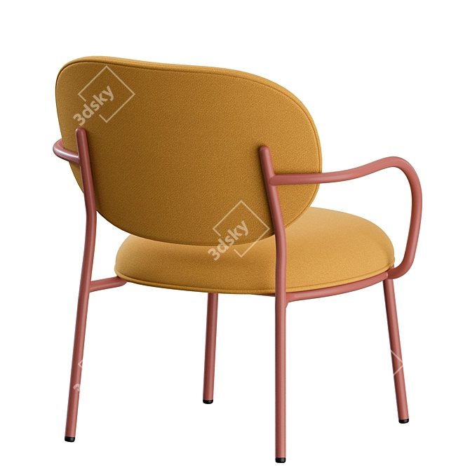 Sleek Modern Stiel Armchair Set 3D model image 7