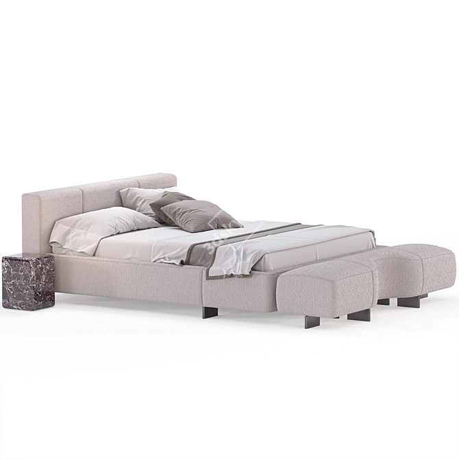 Minotti Yves-bed Series: Luxurious Kingsize Bed 3D model image 2