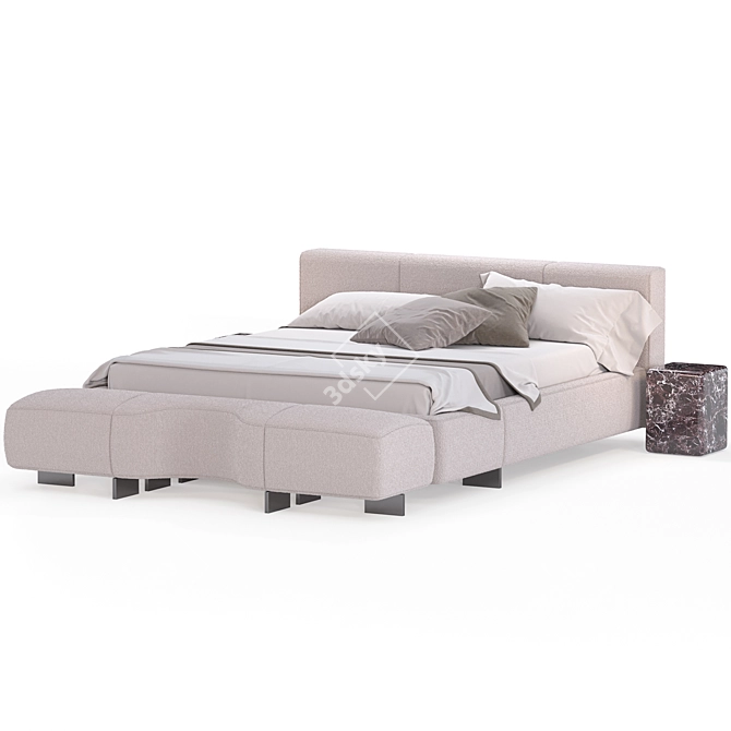 Minotti Yves-bed Series: Luxurious Kingsize Bed 3D model image 3