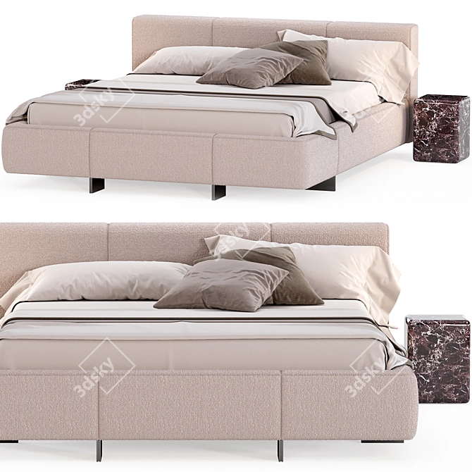 Minotti Yves-bed Series: Luxurious Kingsize Bed 3D model image 5