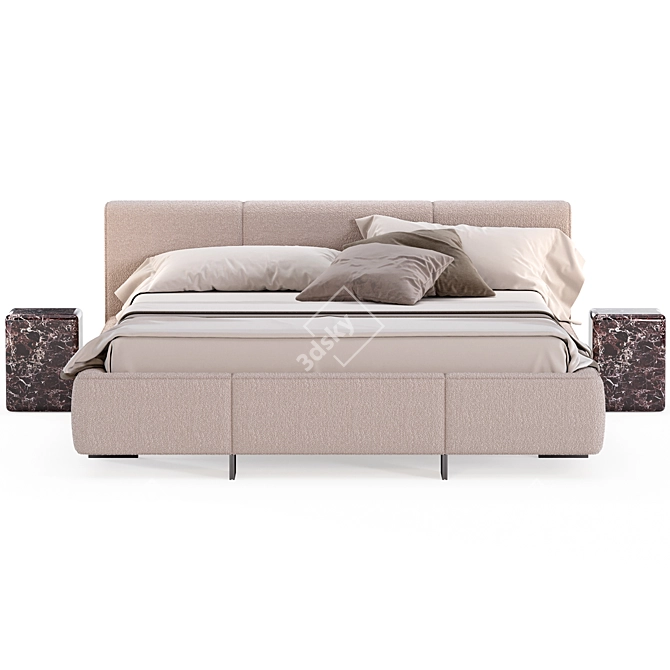 Minotti Yves-bed Series: Luxurious Kingsize Bed 3D model image 8