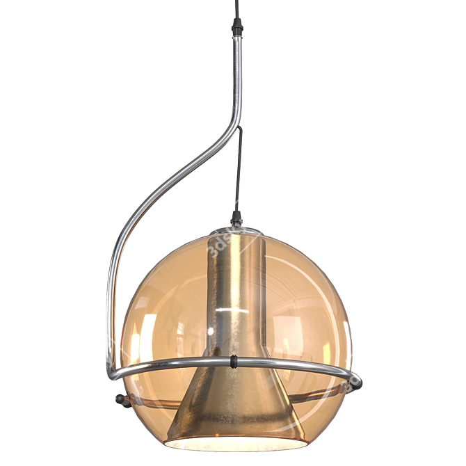 Title: Industrial Halo Pendant Light 3D model image 1