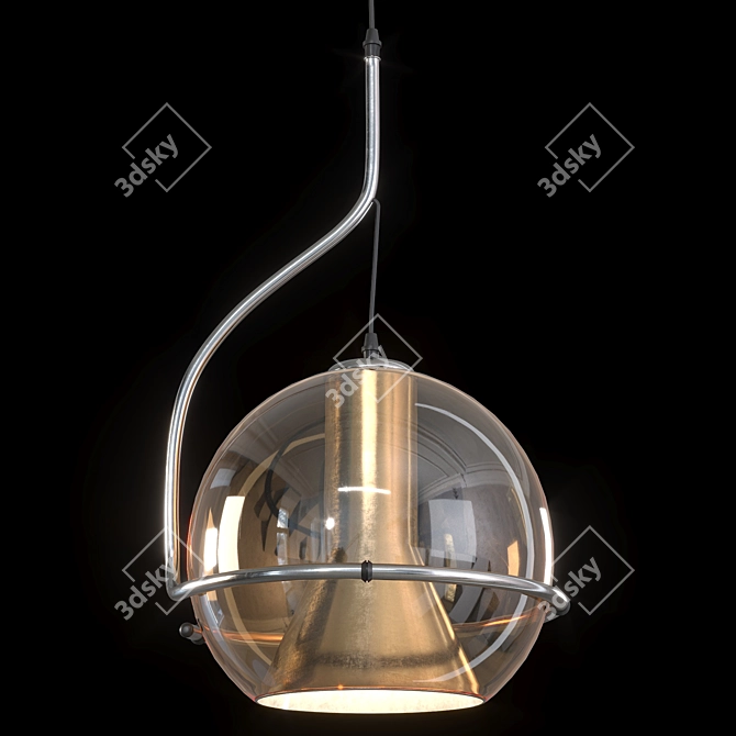 Title: Industrial Halo Pendant Light 3D model image 2