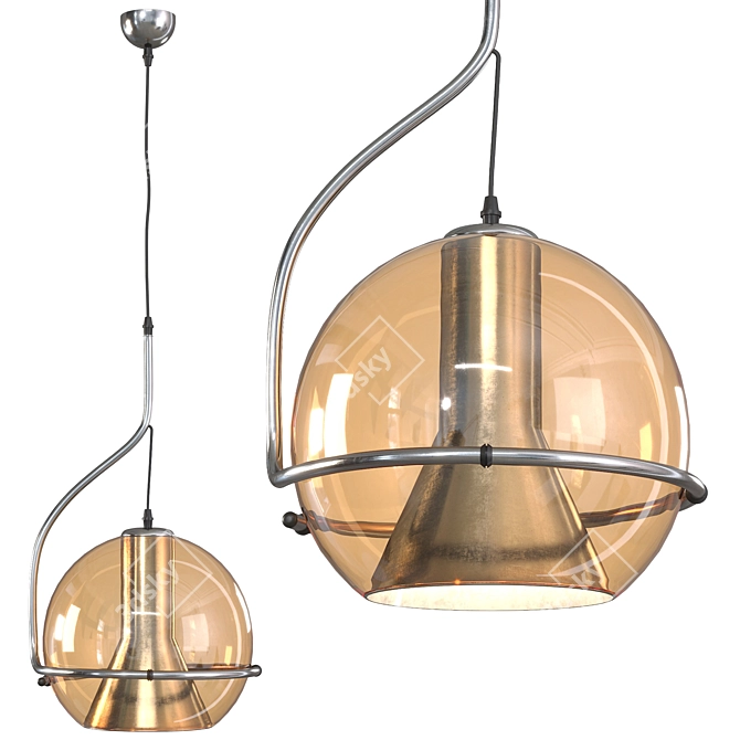 Title: Industrial Halo Pendant Light 3D model image 5