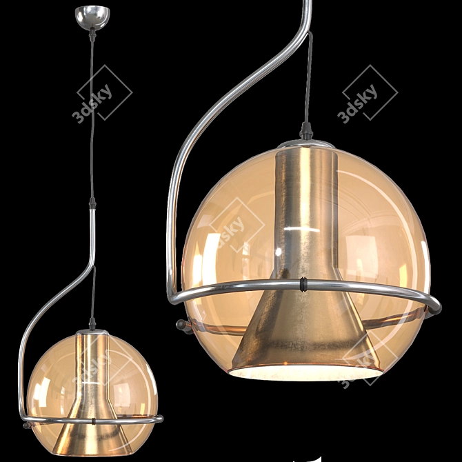 Title: Industrial Halo Pendant Light 3D model image 6