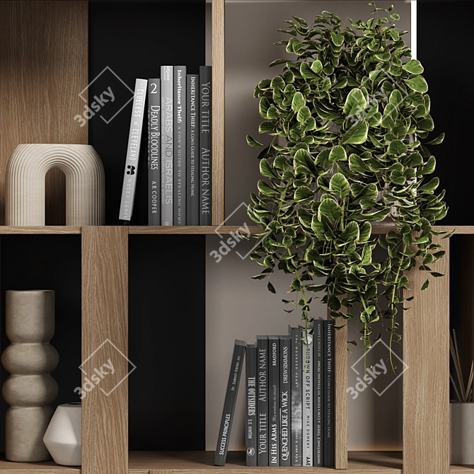 Modular Bookcase Cabinet Shelves 3D 3D model image 3