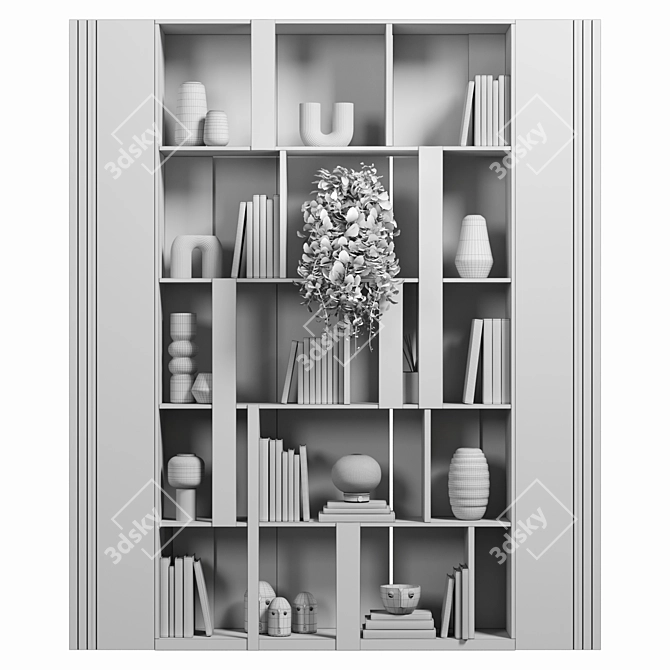 Modular Bookcase Cabinet Shelves 3D 3D model image 4