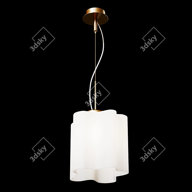 Modern Golden Glass Chandelier Nubi 3D model image 2