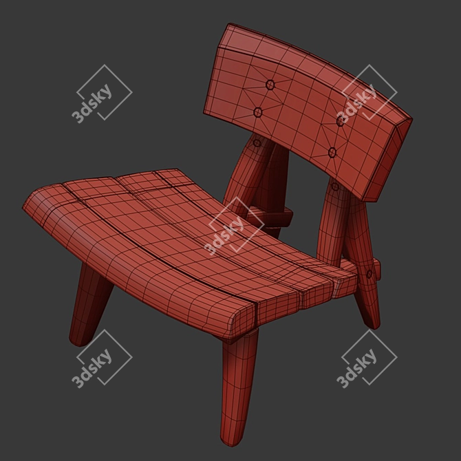 Roots Reclaimed Wood Chair 3D model image 4