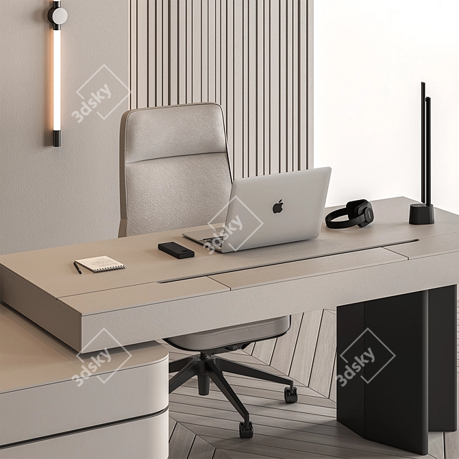 Executive Office Desk - Managerial Elegance 3D model image 3