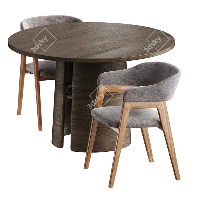 Customizable Chelsea Chair and Laura Table 3D model image 6