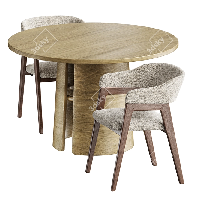 Customizable Chelsea Chair and Laura Table 3D model image 7