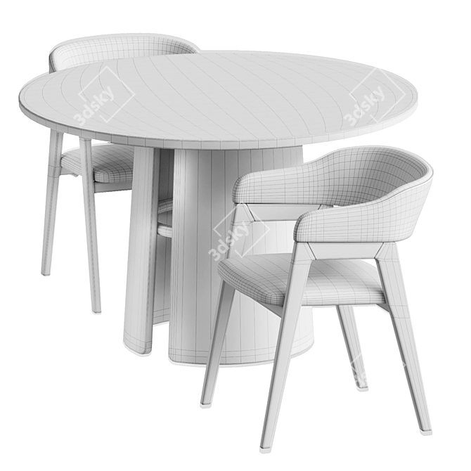 Customizable Chelsea Chair and Laura Table 3D model image 8