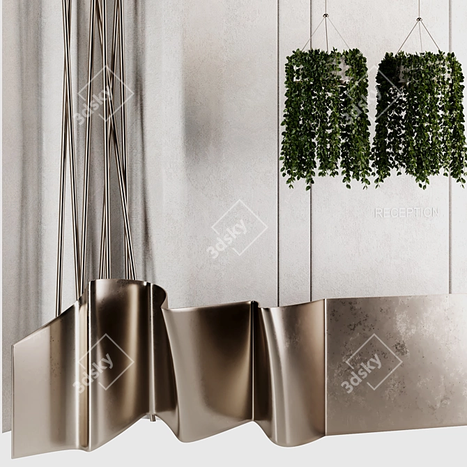 Modern Plant Reception Desk Set 3D model image 3